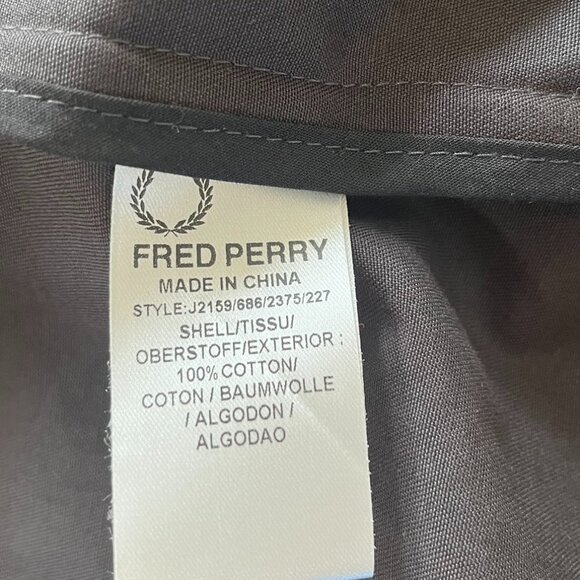 FRED PERRY Dark Navy Zip Up Mod Ska Bomber Jacket 38 Windbreaker - Picture 4 of 4